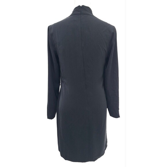 REISS Black Drape Perdy Wrap Shift dress Size 4 - Picture 3 of 11